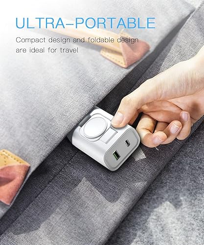 Miniatura 7 de Cargador USB C de 24 W, diseño 3 en 1 con cargador inalámbrico Apple Watch, cargador PD para iPhone, AirPods