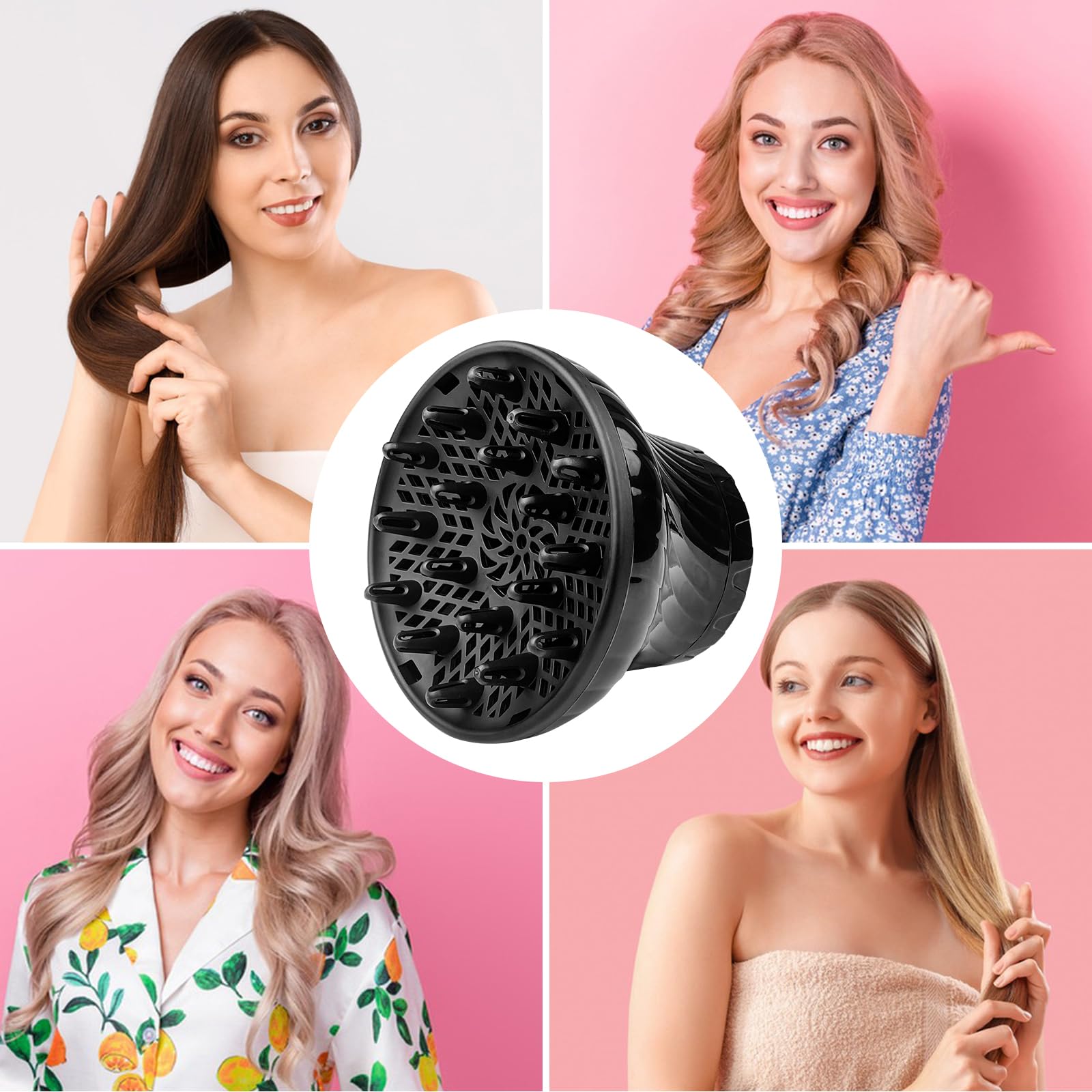 Diffuser Föhnaufsatz Haare, Diffusor Föhn Aufsatz Universal, Föhn Lockenaufsatz für Haartrockner, Haar Diffusor Schwarz, Haardiffusor-Aufsatz für Lockiges Oder Welliges Haarstyling