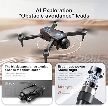Drone with Dual 1080P Camera for Adult Beginner,One-Key Return,RC Quadcopter,Gesture Control, 360° Obstacle Avoidance,Altitude Hold,BL Motor,LED light,2 Batteries Ultra-Light 68g