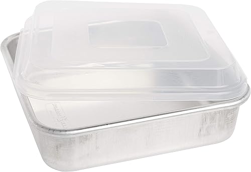 Miniatura 6 de Nordic Ware Molde cuadrado comercial de aluminio natural para pasteles con tapa exterior de 988 x 988 pulgadas