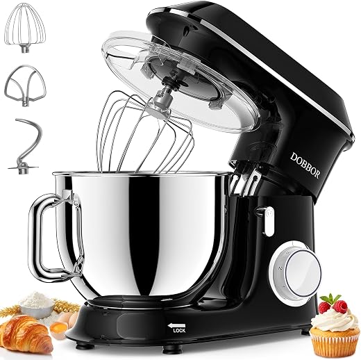9.5Litri Impastatrice planetaria, DOBBOR 1500W Robot da Cucina con ciotola di acciaio...