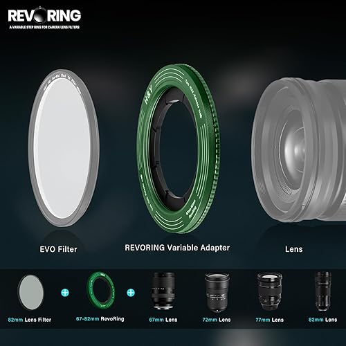 Miniatura 28 de H&Y Adaptador Step Up Rings Adaptador de filtro de lente de anillo escalonado variable 2.638-3.228 in a 3.228 in rojo, serie RevoRing