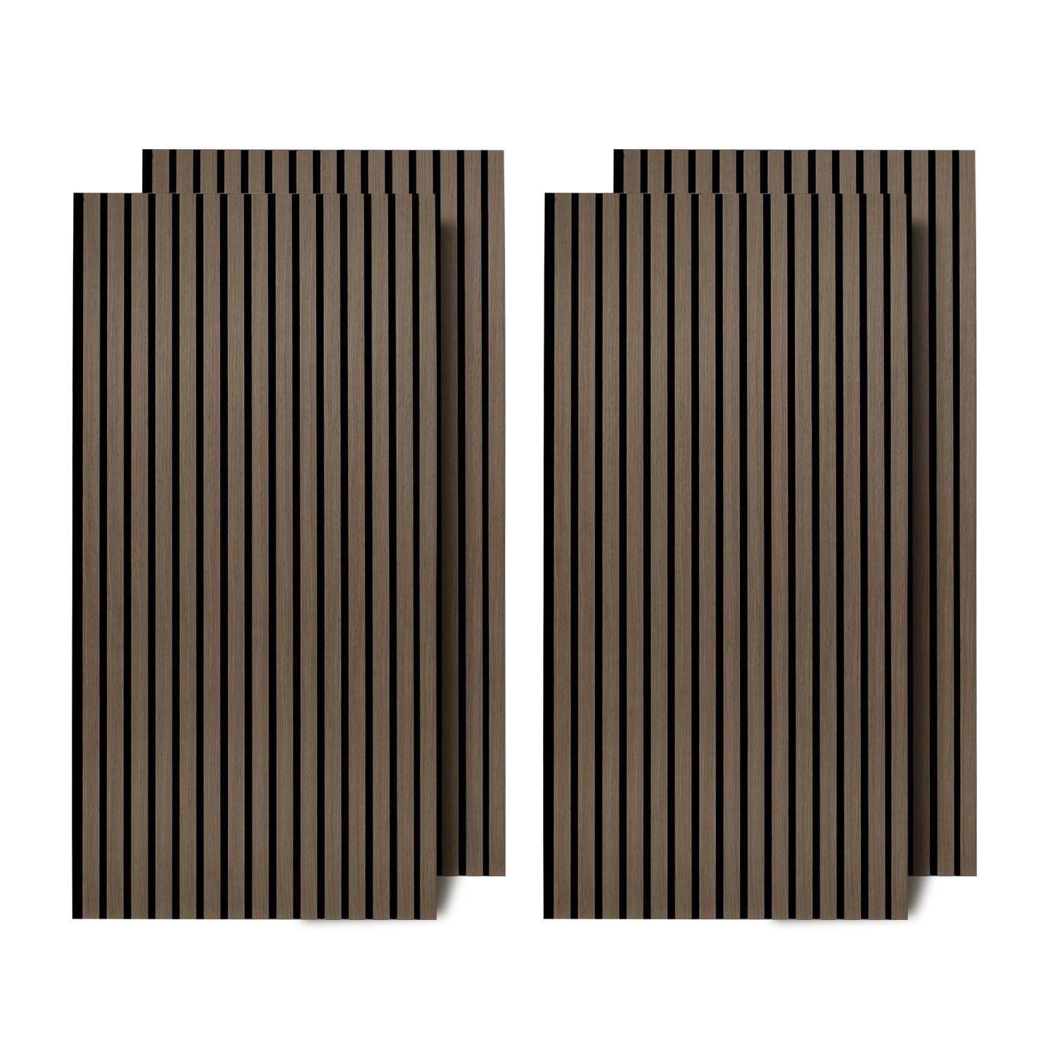 4 paneles acústicos de madera de 120 x 60 cm, revestimiento de pared que absorbe el sonido con chapa de madera y fieltro, diseño moderno para interiores, paneles de pared de madera para mejorar