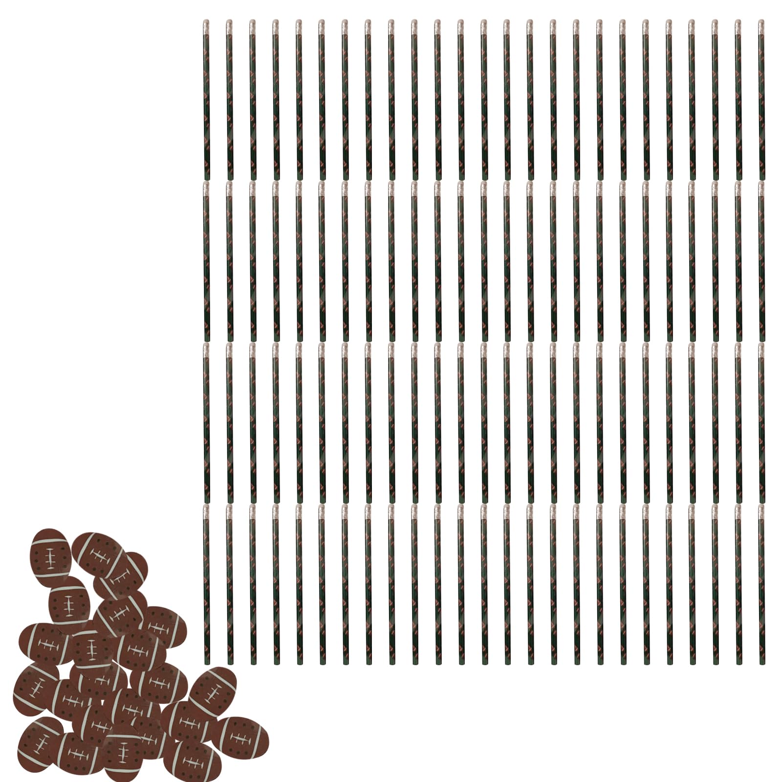 100-teiliges Holzstift und 100-Radiergummi Set, Motivationsstift, Holz Zeichenstifte für, Studenten, Erwachsene, Schreiben, Zeichnen, Fußball Bleistift Set