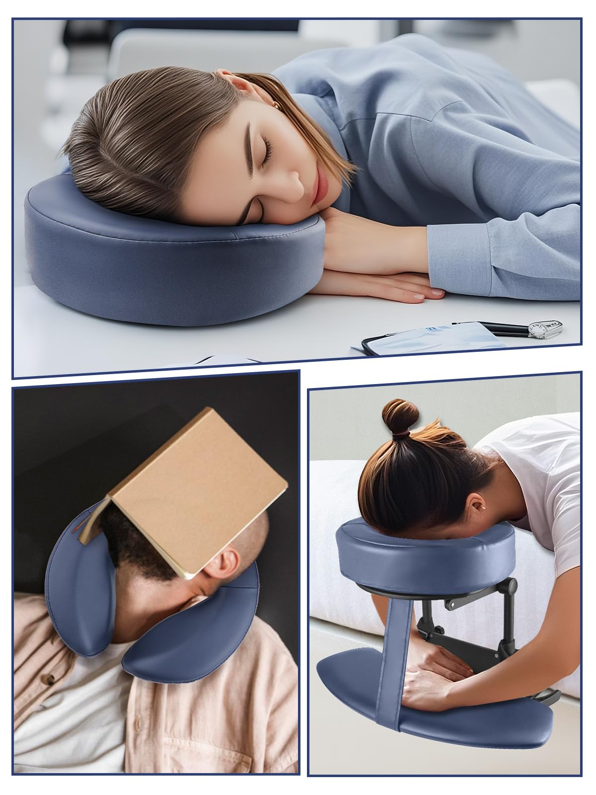 EBANKU Massage Gesicht Wiege Kissen für Massagetische, Massage Universal Kopfstütze Gesichtskissen/Gesichtskissen für Massagetisch-Grau