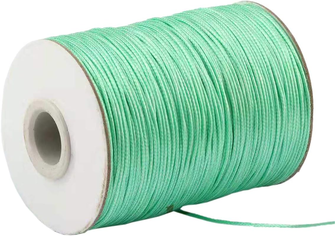1mm 175 Yards Waxed Cord for Jewelry Making,Black Polyester Beading Thread for Braiding Bracelets and Necklaces Crafts