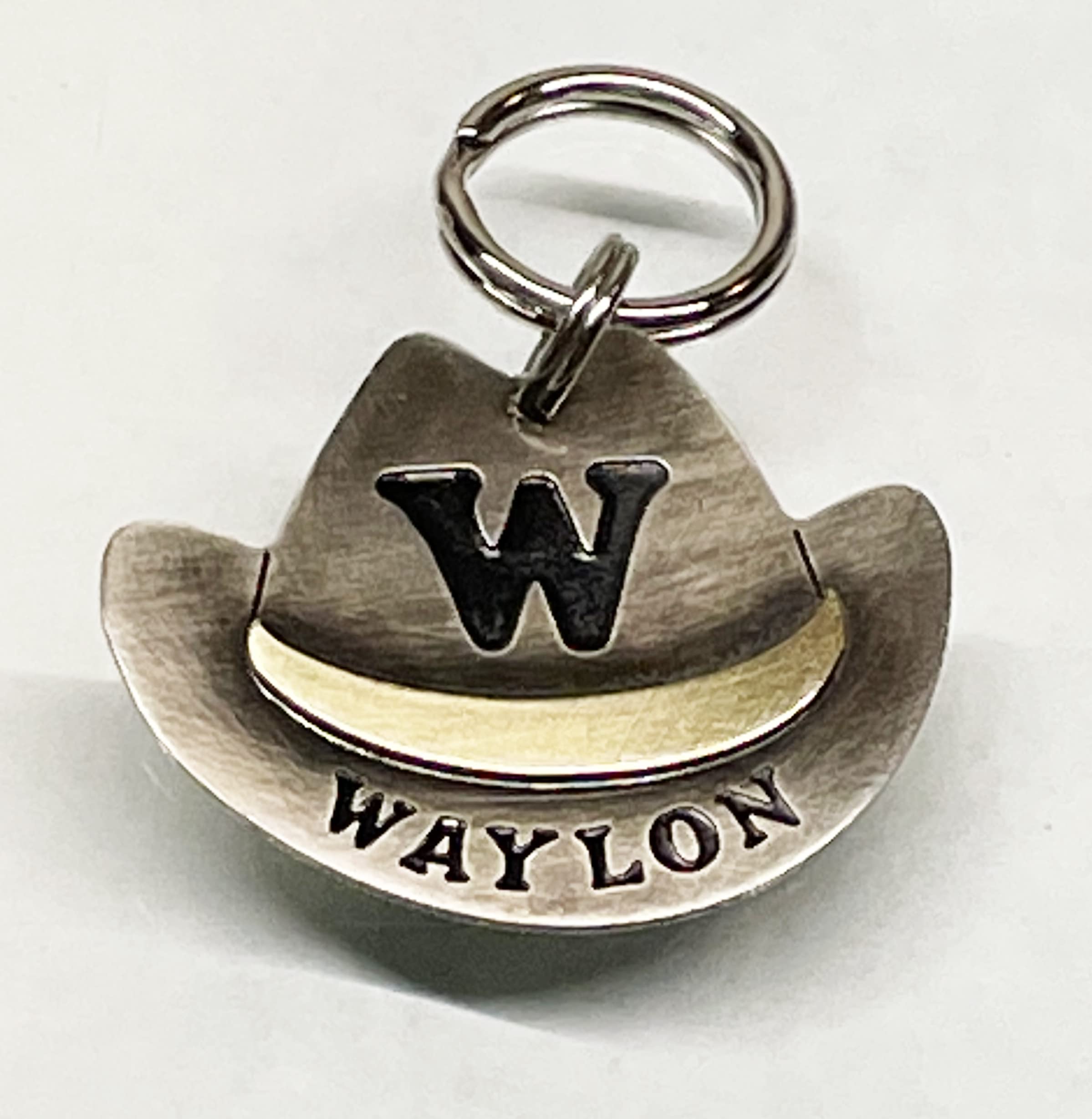 Cowboy Cowgirl Hat Western Rodeo Dog Pet ID Tag-Personalized-Rodeo Rider or Initial Letter (1 1/2