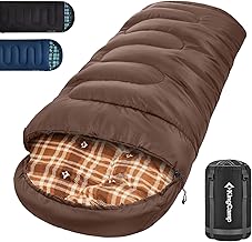KingCamp Children's sleeping bag made of cotton flannelette - warm and comfortable for children from 10-12 years (up to 145 cm) - camping accessories, travel and outdoor activities in winter