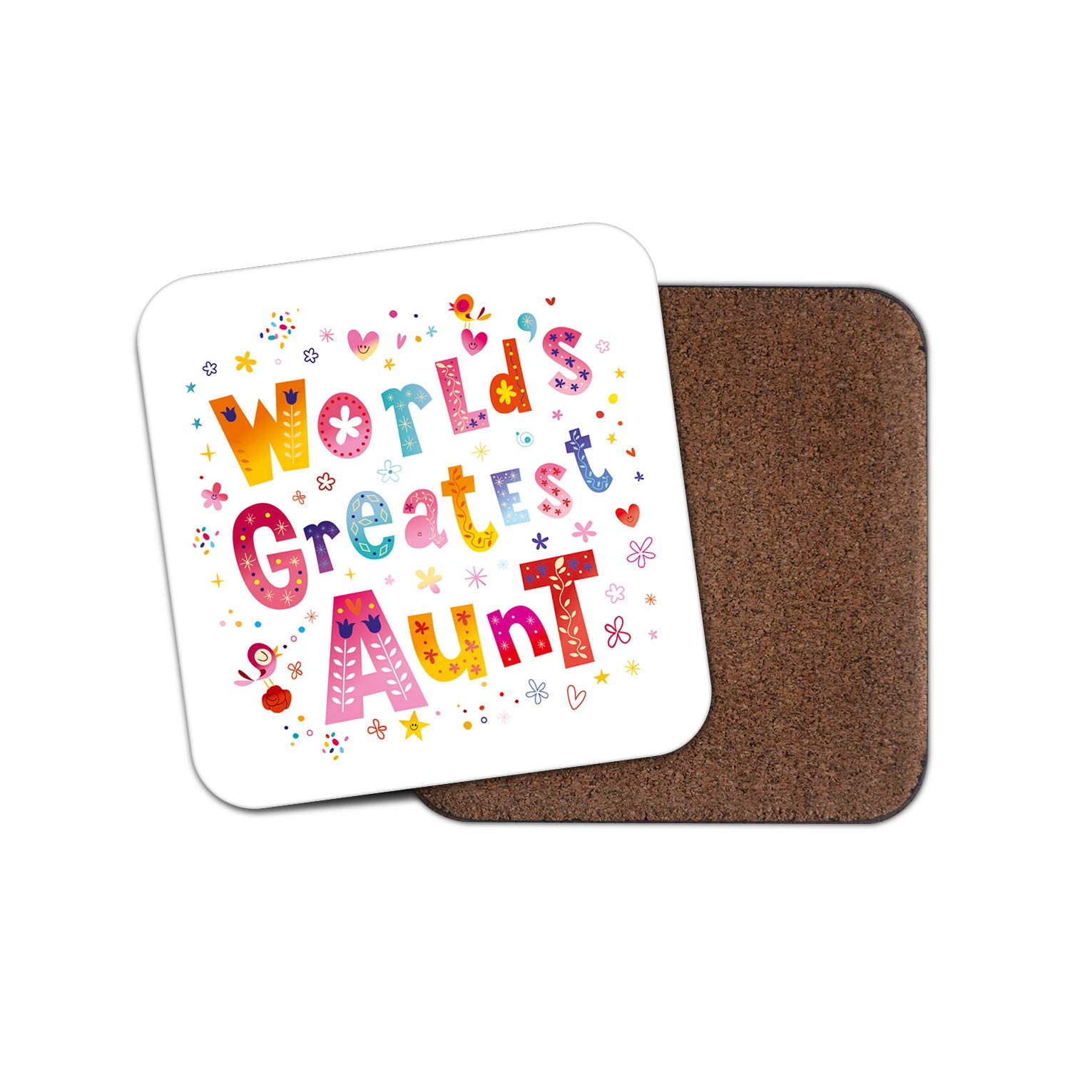 1 x Worlds Greatest Aunt Coaster - Aunty Auntie Cute Pretty #29294