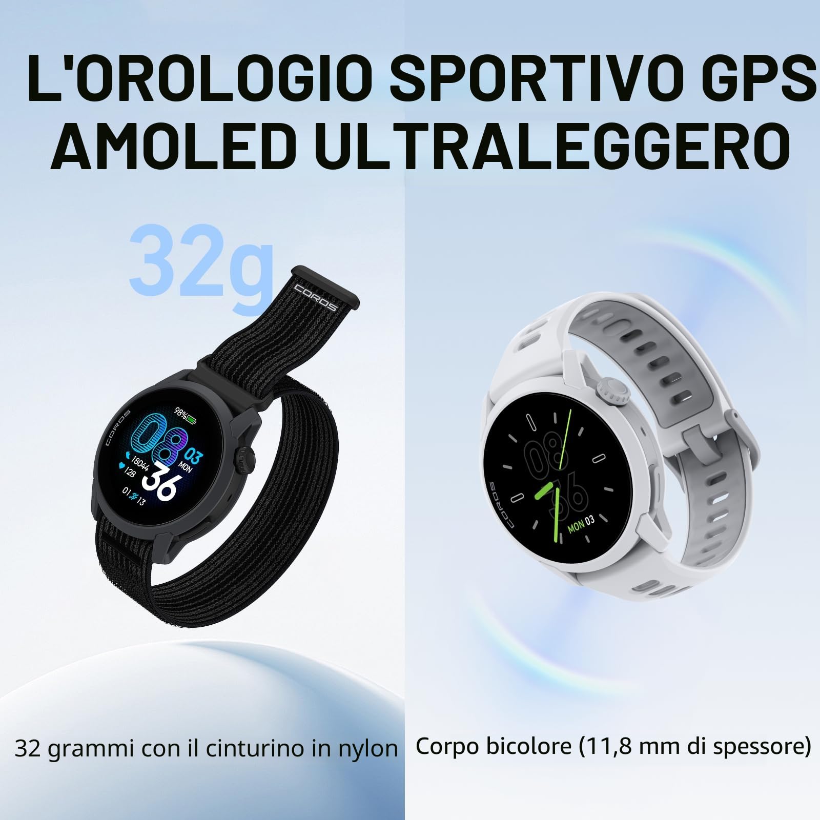 COROS PACE 4 Orologio GPS sportivo ultraleggero, 1,2" Touchscreen AMOLED, 19 giorni di utilizzo quotidiano, controllo vocale, strumenti di allenamento avanzati, GPS, navigazione (Nero Silicone)