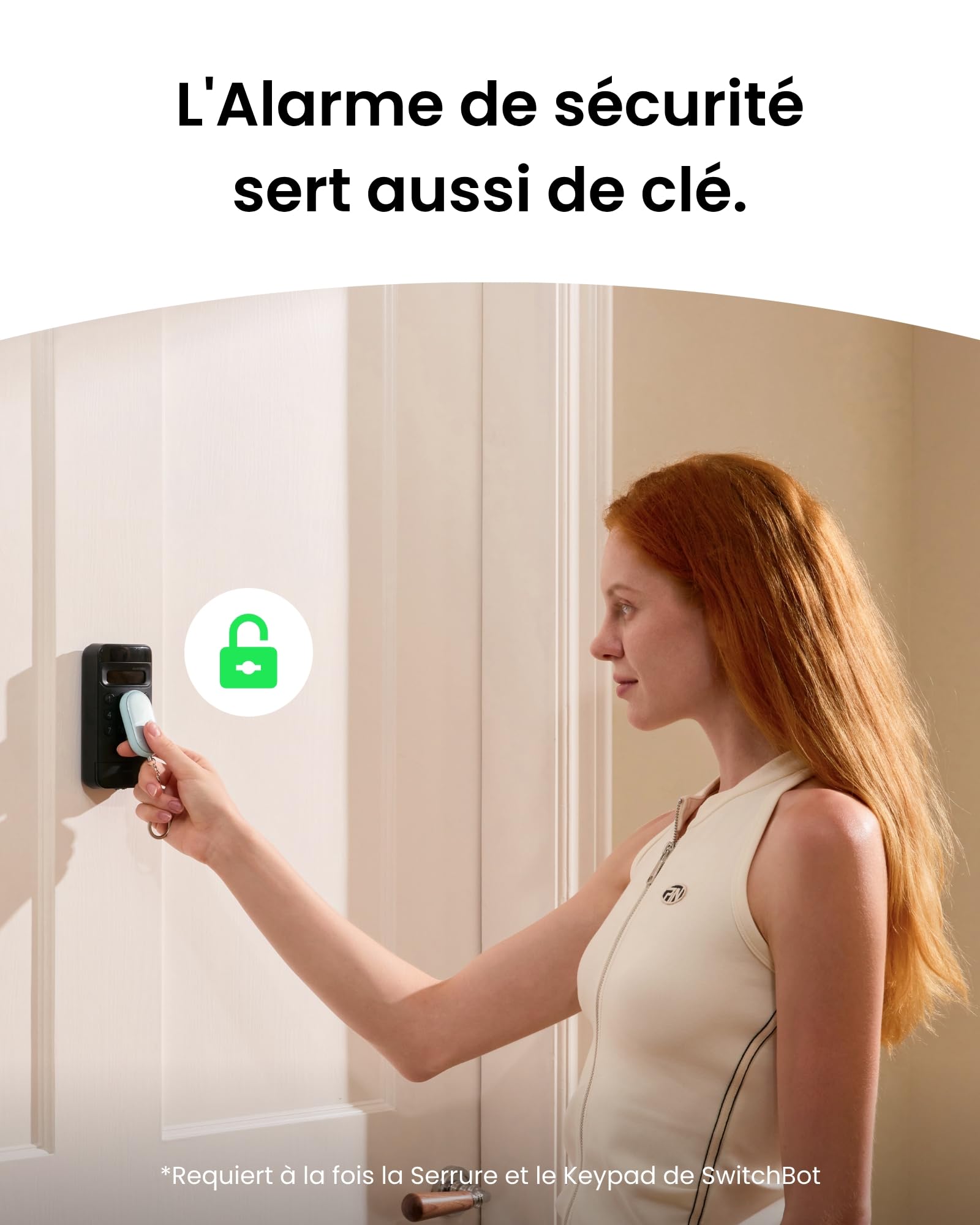 SwitchBot Alarme de Sécurité Personnelle, 130dB Sirène puissante & Lumière stroboscopique, Porte-clés d'Autodéfense IP65 avec Alertes de Localisation, Parfaite pour Femmes, étudiants et Enfants, Blanc