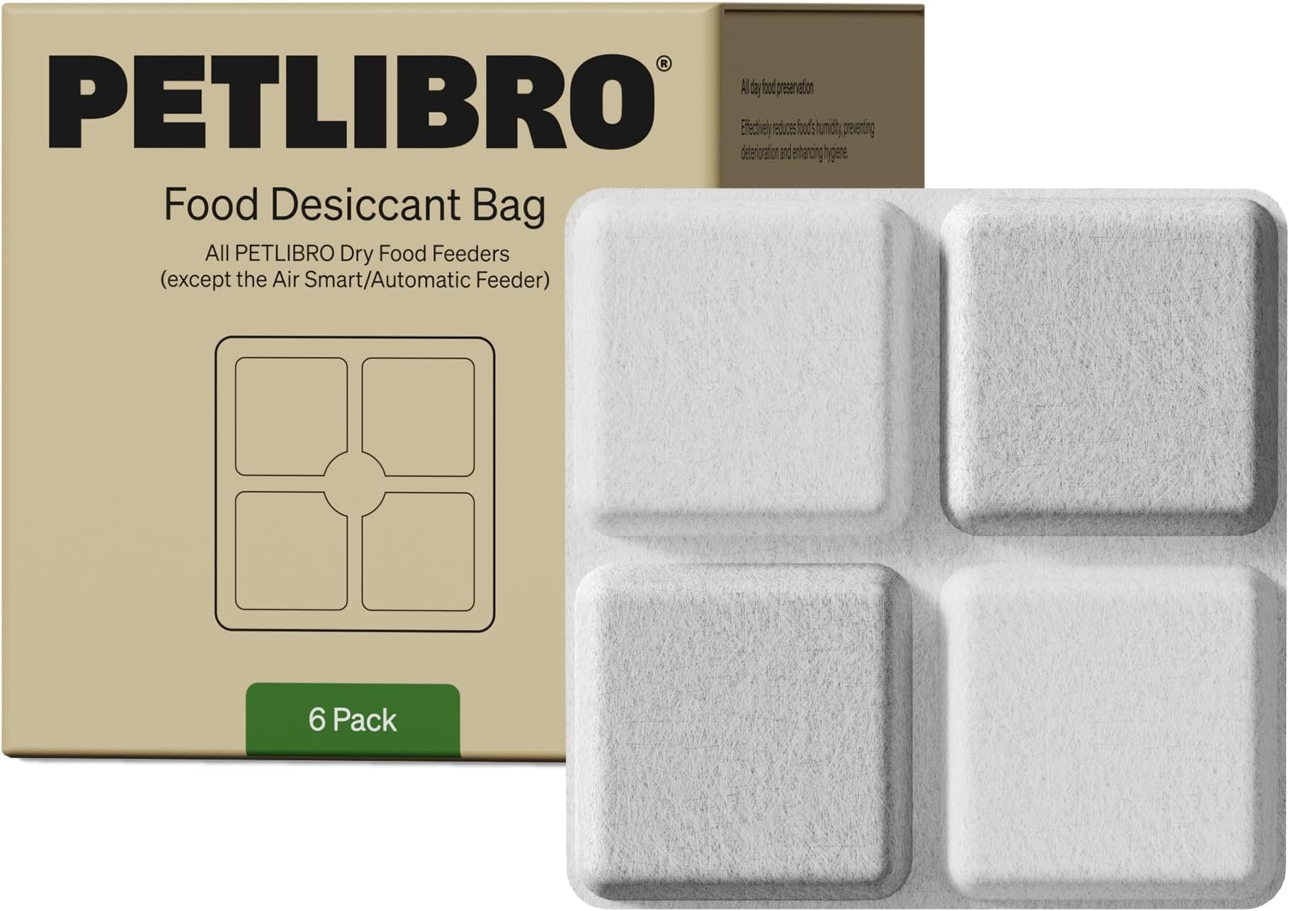 Pet Food Desiccant Bag, 6 Packs Desiccant Bags for Cat Dog Feeder, Keep Pet Food Dry and Fresh, Suitable PETLIBRO Automatic Cat Feeder Model PLAF005, PLAF006, PLAF103, PLAF203, PLAF301