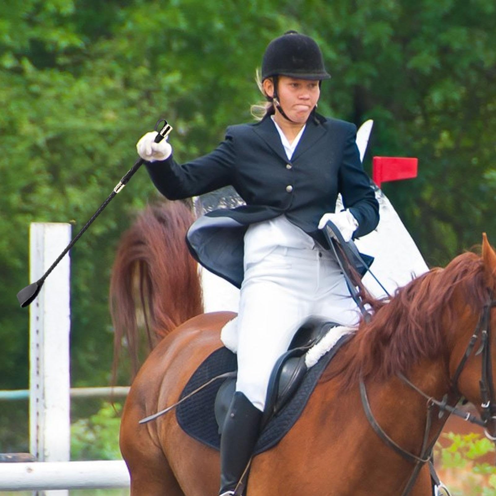 Cravache D’équitation Antidérapante – 38 Cm, Poignée Confortable, Pour Entraînement Et Compétition