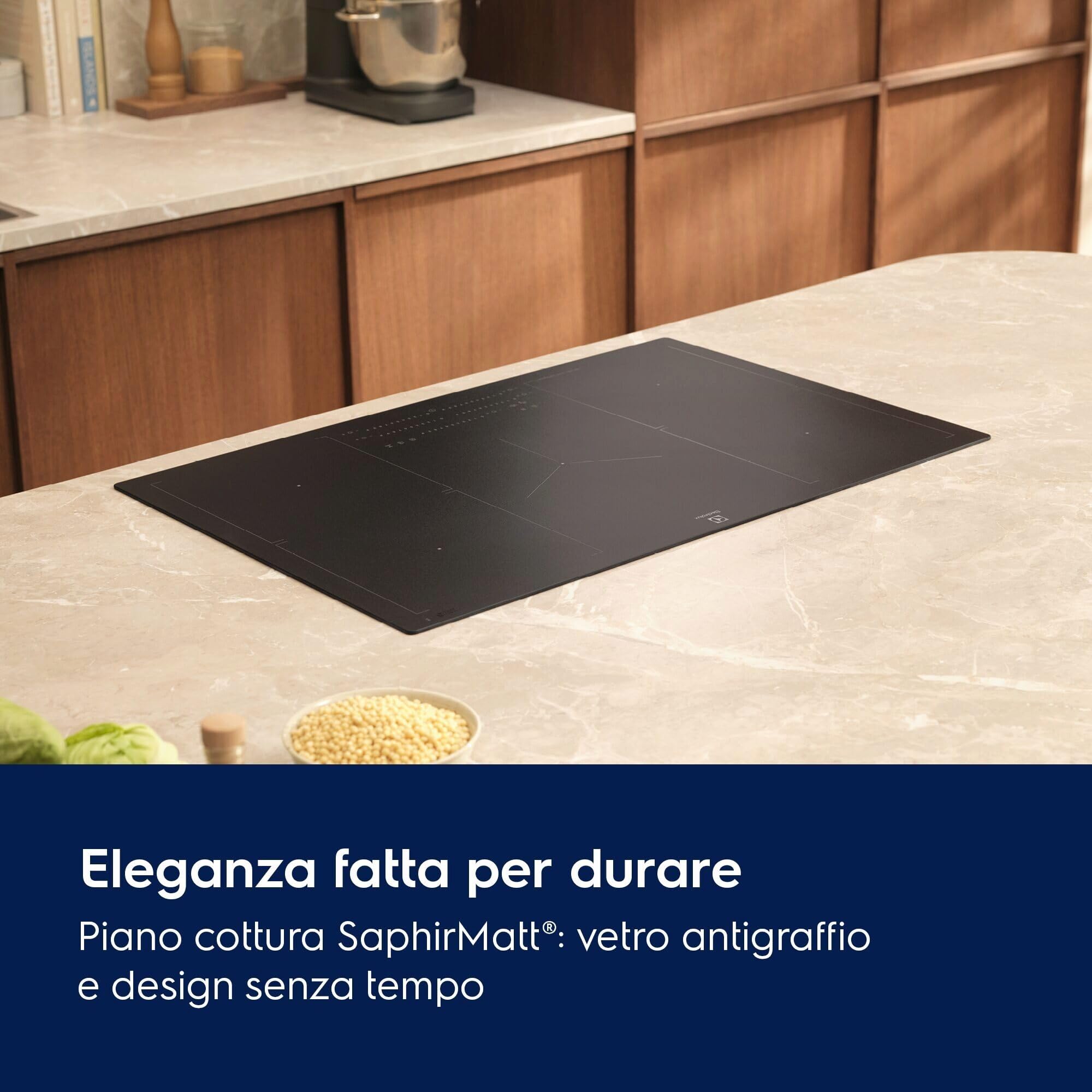Electrolux EIV83443CT Piano Cottura ad Induzione Bridge 80 cm, Scratch Resistant, Zone di Cottura Flessibili, Funzione Bridge,Serie 600, Nero