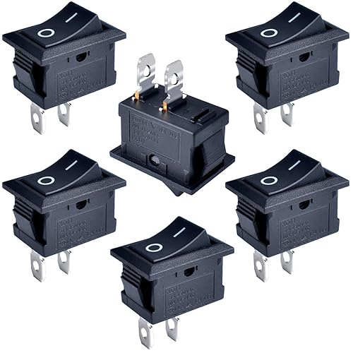 Interruptor basculante de barco, interruptor de palanca a presión SPST ON-OFF 2 pines 2 posiciones CA 250 V 6 A 125 V 10 A, interruptor para