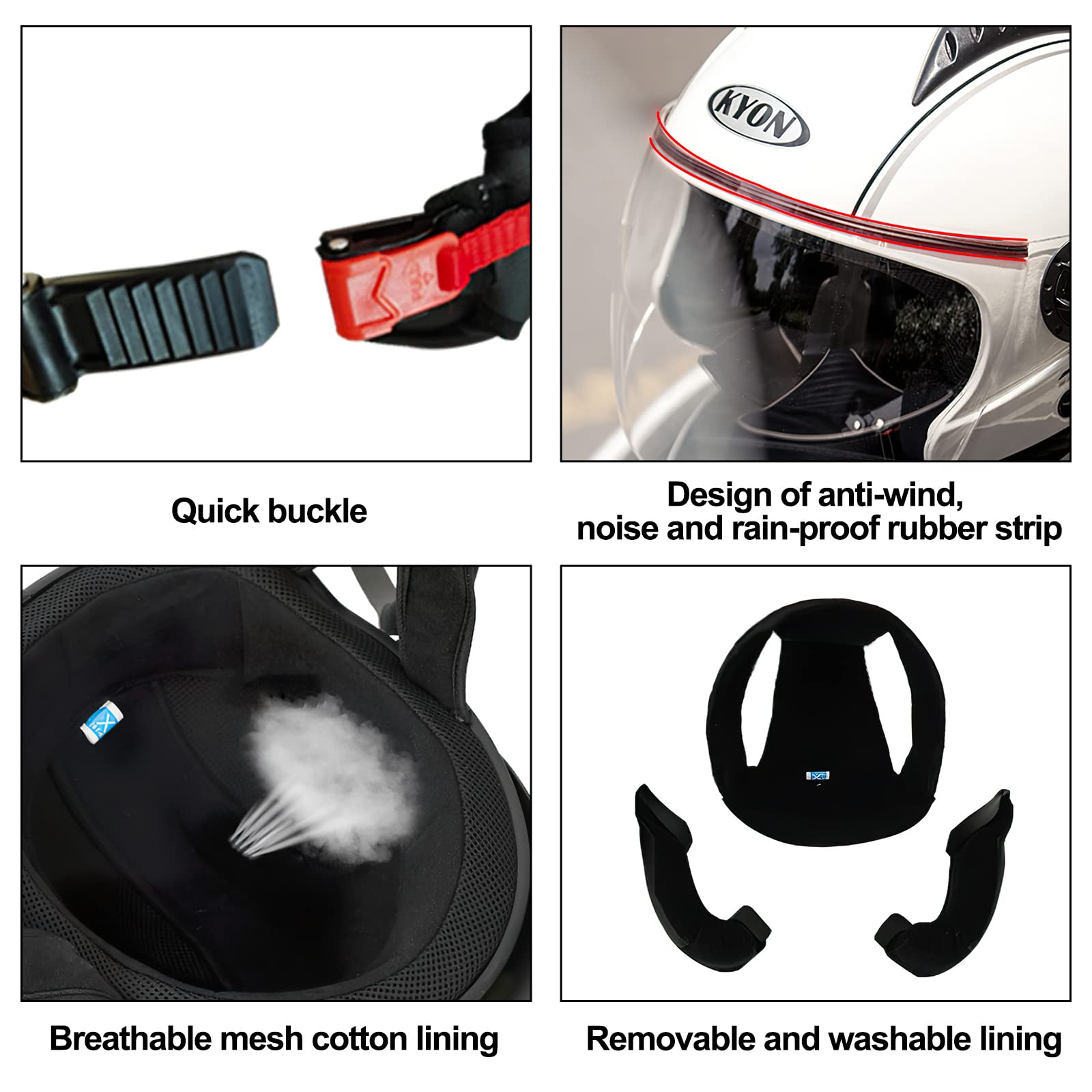 Casque Moto DemiJet Homme ECE Homologué Casque SemiOuvert Casque Jet