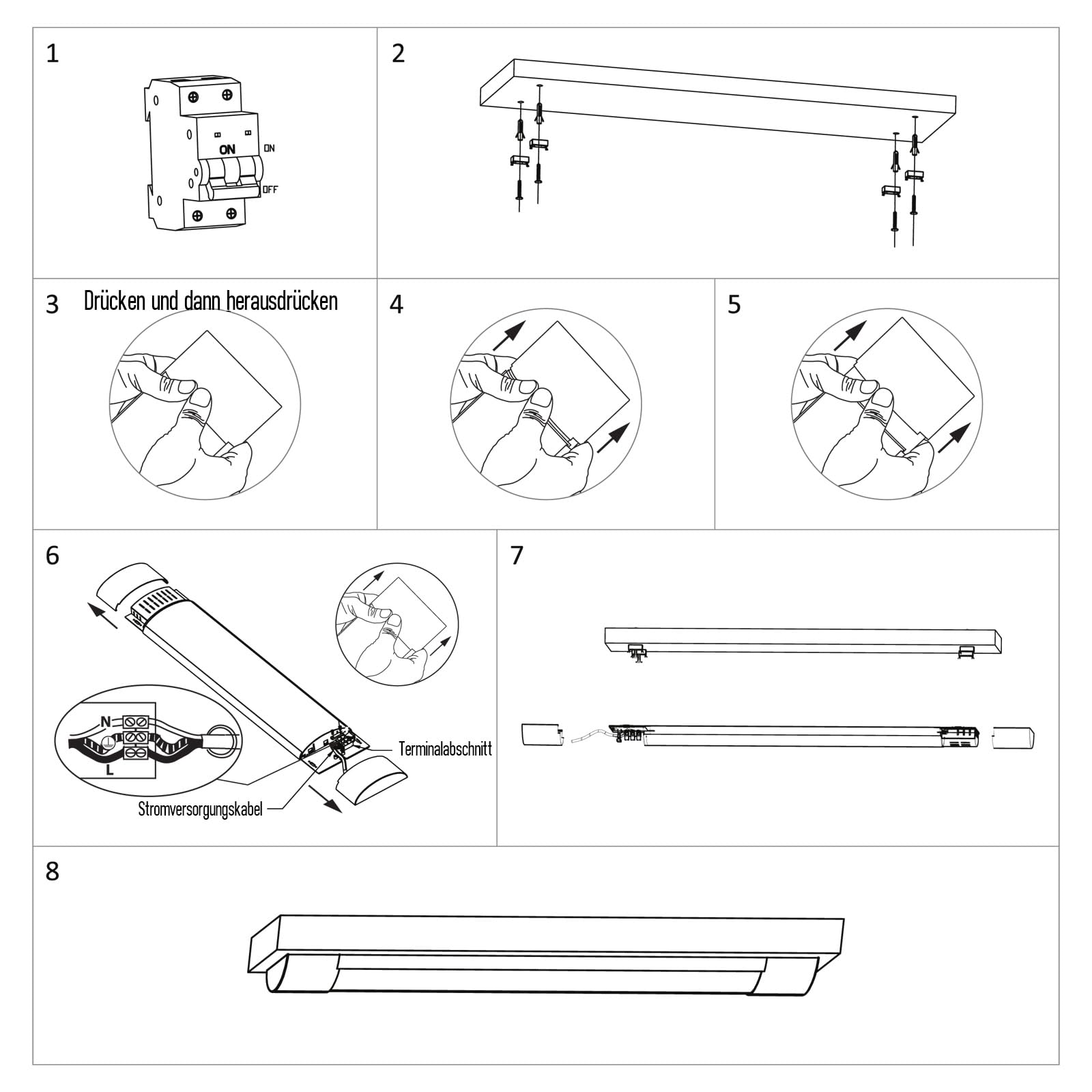 Lampa sufitowa LED Płaska 61cm 30W Liniowa Lampa Sufitowa 3000K/4000K/6500K 3000Lm na Wilgoć Płaska Ultracienka Lampy Sufitowa Panel LED do Salonu Sypialni Kuchni Piwnicy Biała