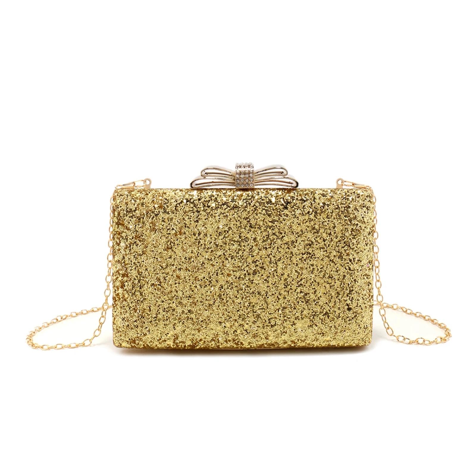Abendtasche Damen Clutch Metall-Bogen-Clutch-Taschen Pailletten-Abend Taschen Flap-Mode-Handtaschen Mit Glitzer-Handtaschen Für Mädchen-Party-Geldbörse