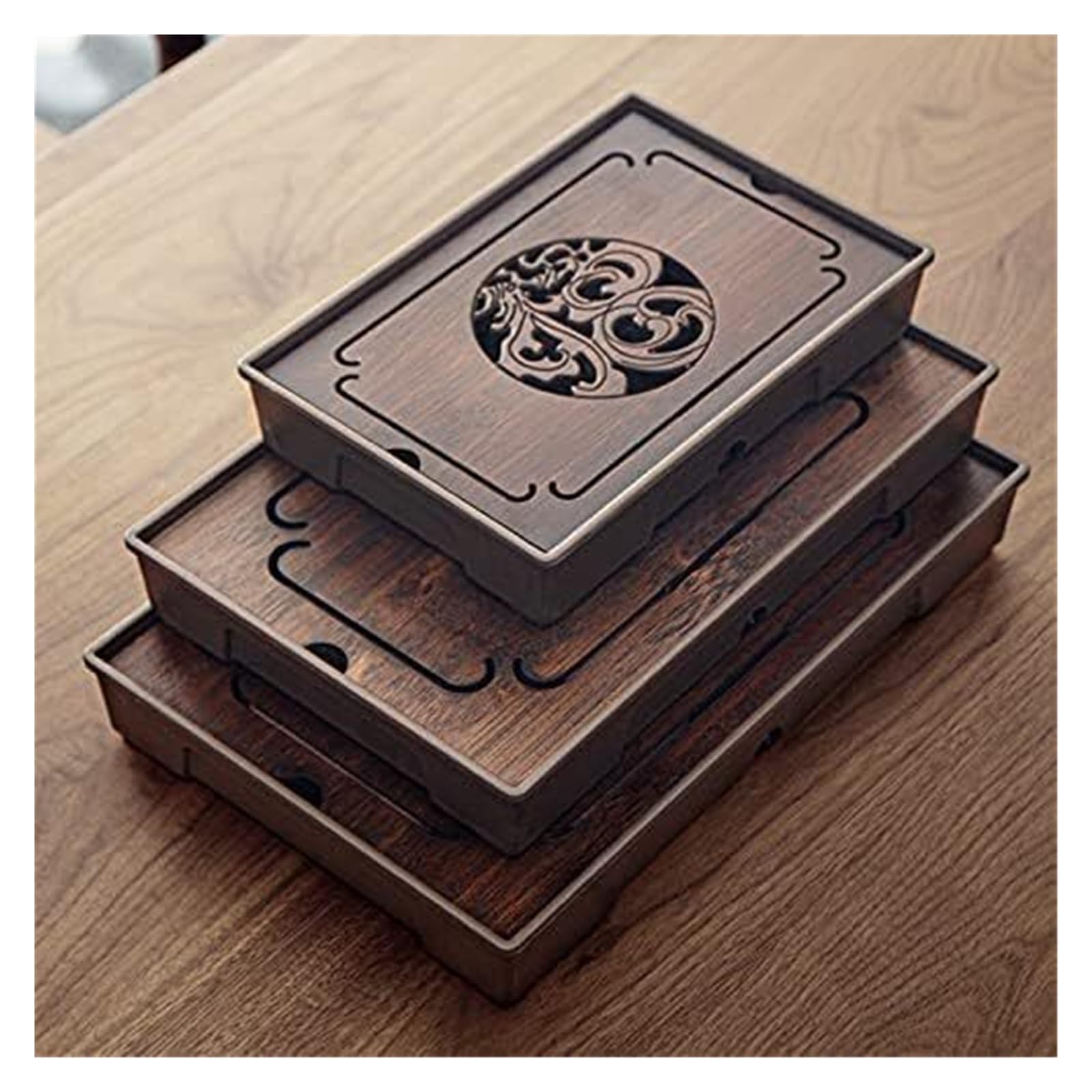 Kung Fu Piccolo Vassoio da Tè Kung Fu Piccolo Contenitore for Acqua Unico Pratico Può Essere Collegato a uno Scarico,Vassoio per il tè Kung Fu(24 * 18.5cm)