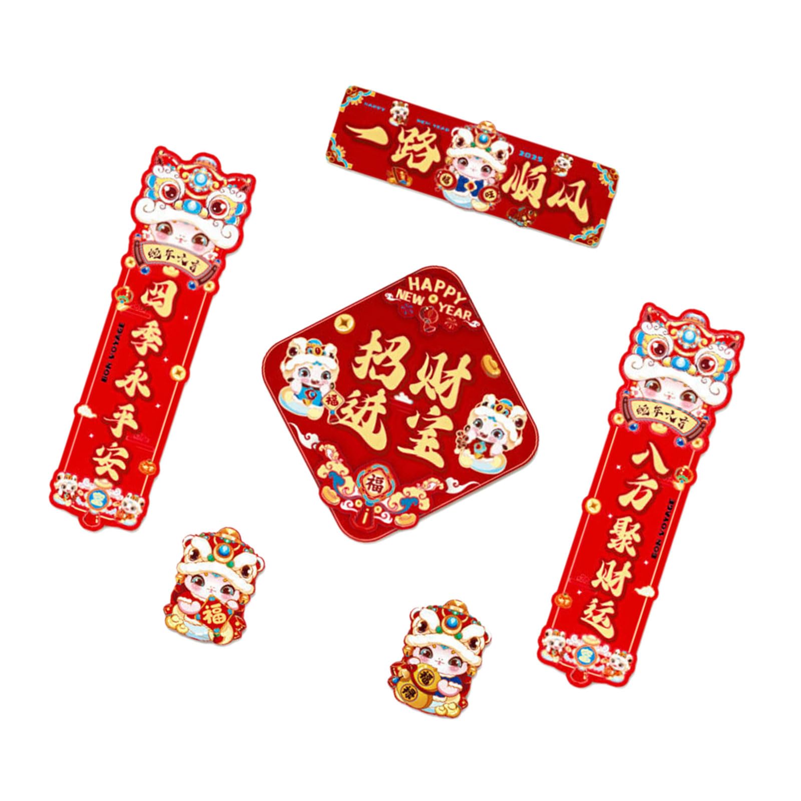 Elnwnnkc Snake Year Couplets Set Chinese New Year Car and Truck Sticker Spring Festival Home Decoration Accessories Snake Decorations