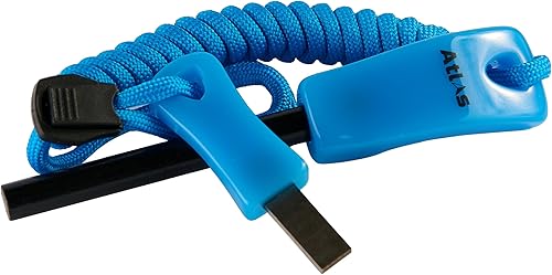 Miniatura 1 de Atlas Ferro Rod y acero al carbono Striker exclusivo Atlas Color Azul, Senderismo, Camping, Bushcraft, Survival Fire Starter