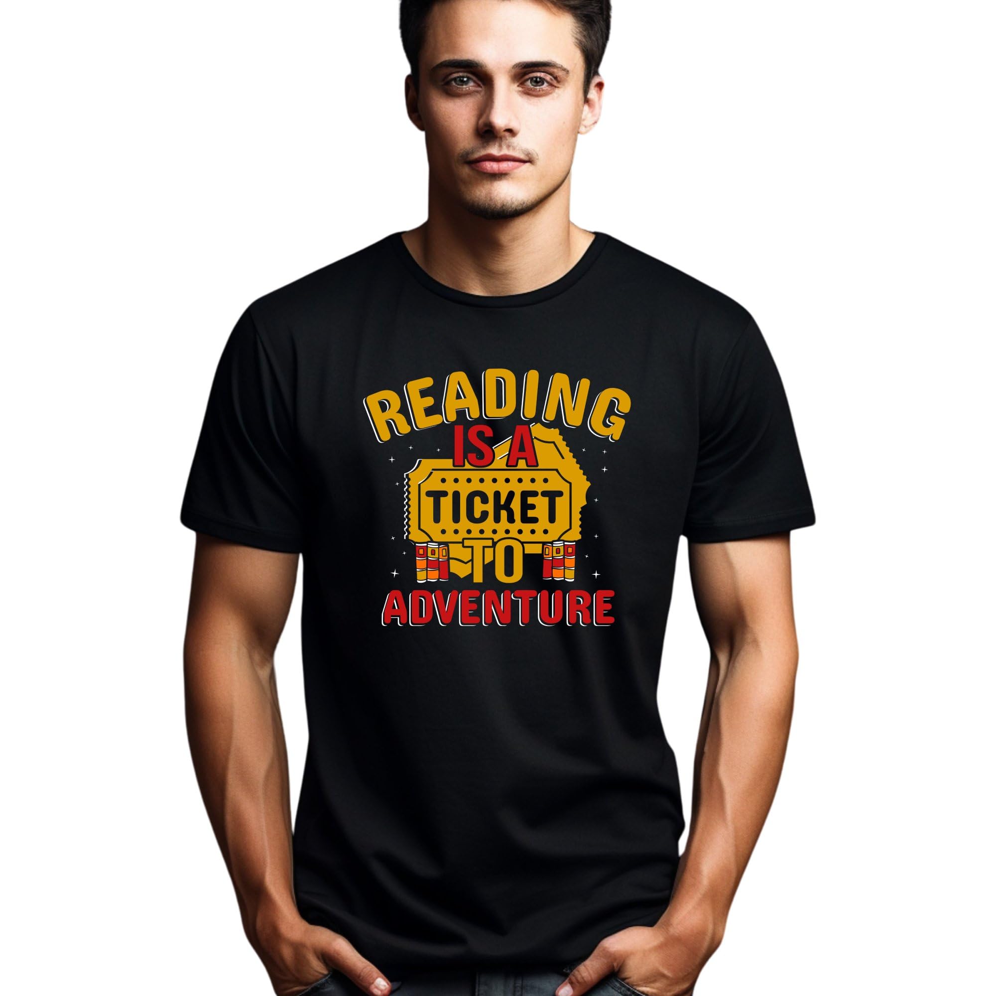 Seek Buy LoveReading Adventure Graphic Tee, Book Lover T-Shirt, Unisex Library Motivational Tee, Educational Quote Casual for Readers