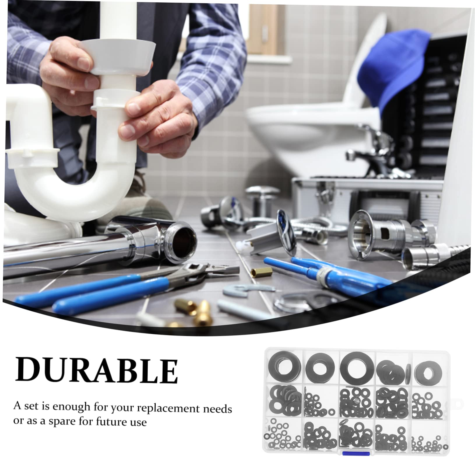 DOITOOL 215piezas Arandelas Planas Para Tornillos Arandelas De Anillo De Montaje Para Lavabo Accesorio De Sellado Para Baño Planas Para Fregadero y Lavabo
