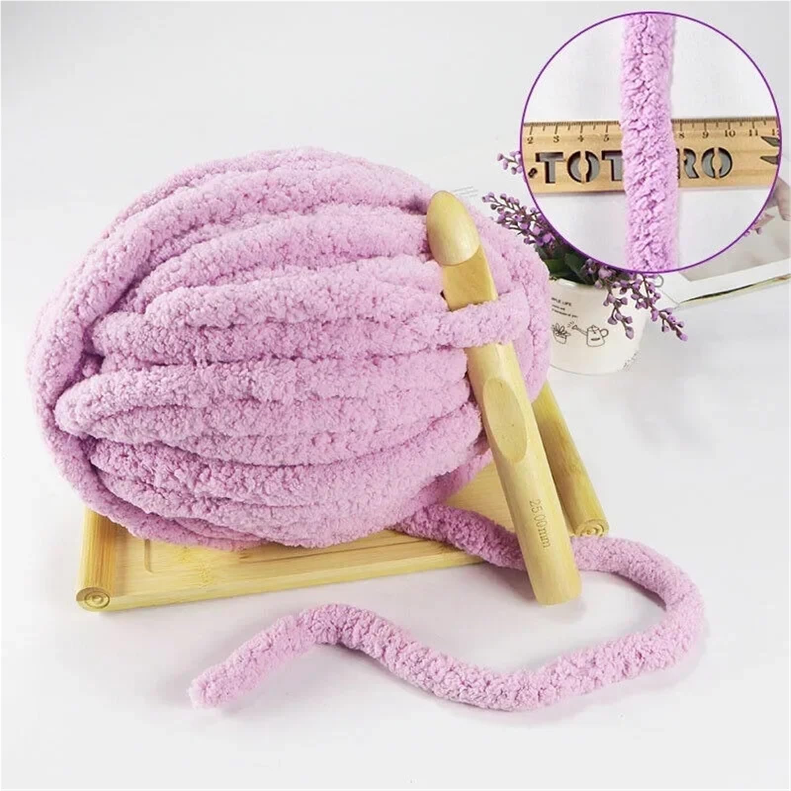Lana Gruesa Para Crochet Set de 3 piezas de hilo grueso de chenilla como el terciopelo, ideal for tejer gorros, muñecas, guantes y mantas a bajo precio.(10 Black)