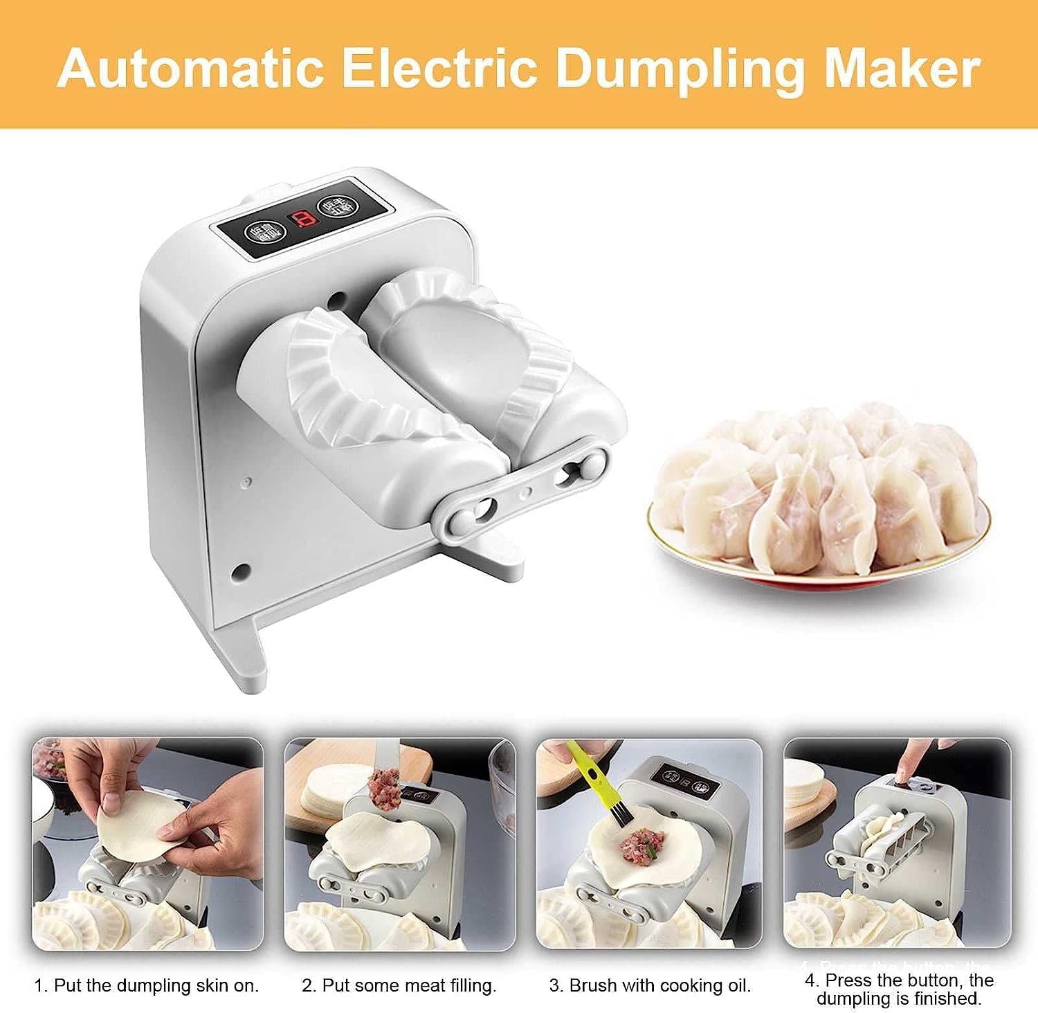 Electric Dumpling Maker, Household Automatic Dumpling Maker Mould, Quick Dumpling Empanadas Pierogi Maker Tools, Kitchen Gadget for Home, Kitchen, Restaurant