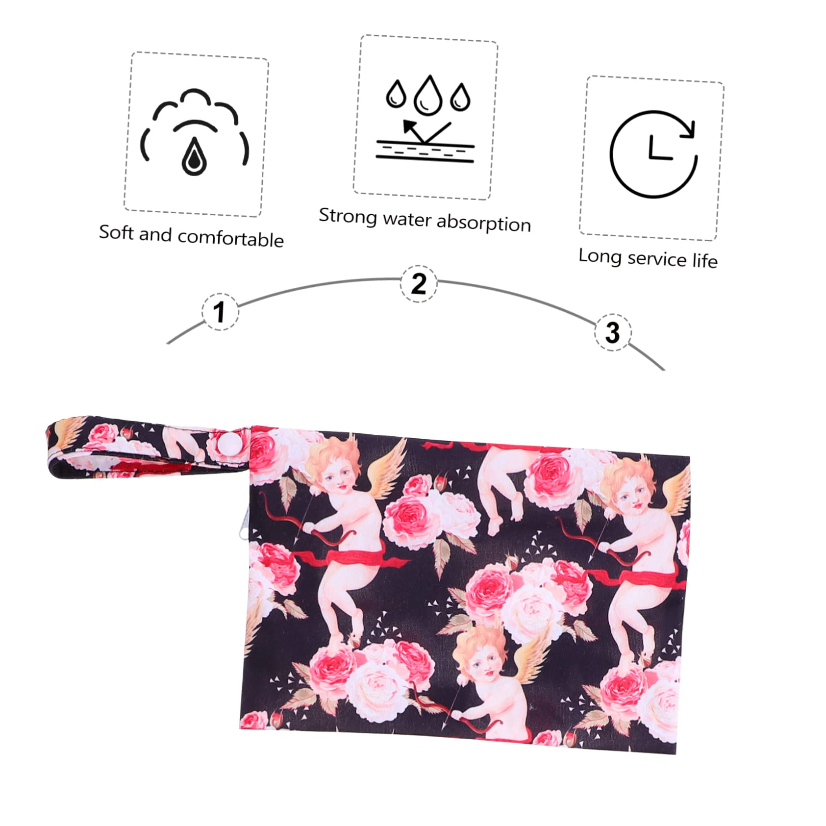 Healeved 15piezas Compresas De Reutilizables Con Bolsa De Almacenamiento Almohadillas Menstruales De Bambú Antibacterianas Para Abundante y Diaria