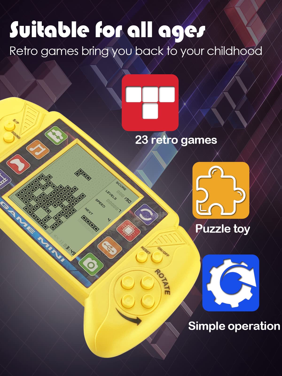 Amazon.co.jp: Fadist ブリックゲーム機 23種類のパズルゲーム内蔵 3.5