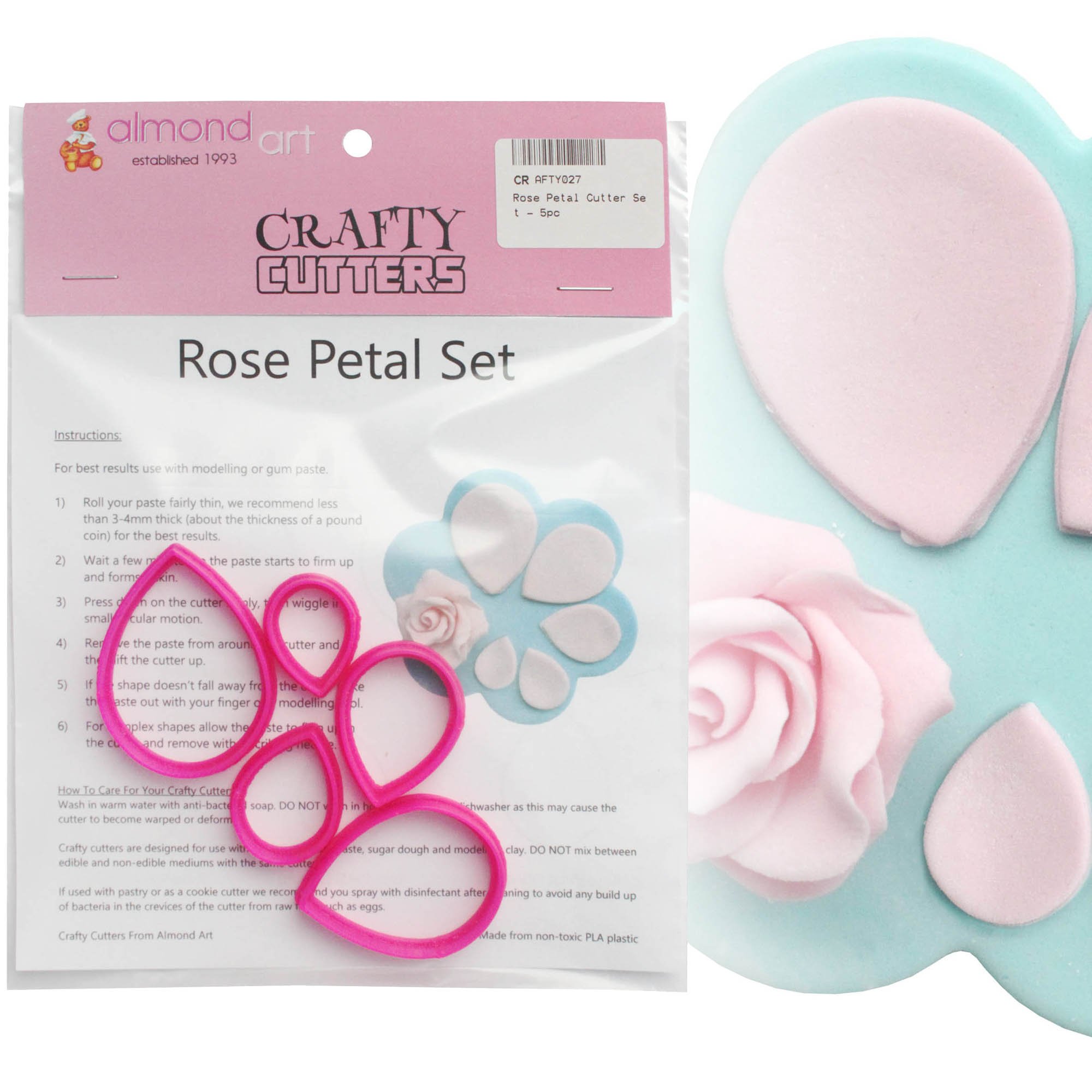 Rose Petal Cutter Set - 5pc - Cake Decorating & Cupcake Topper Cutters