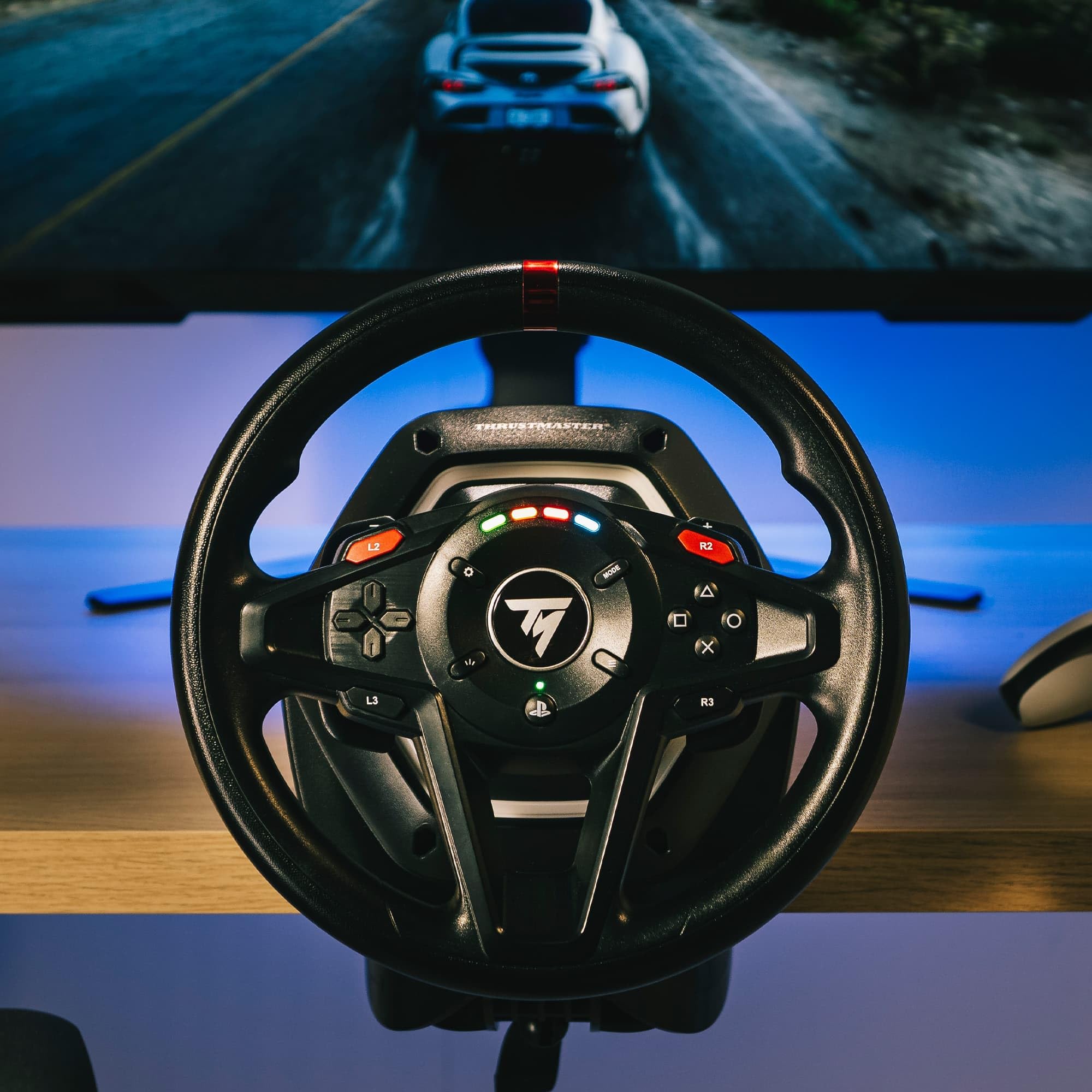 Thrustmaster T128 Force-Feedback-Rennlenkrad für PS5, PS4 & PC mit Magnetischen Pedalen T2PM