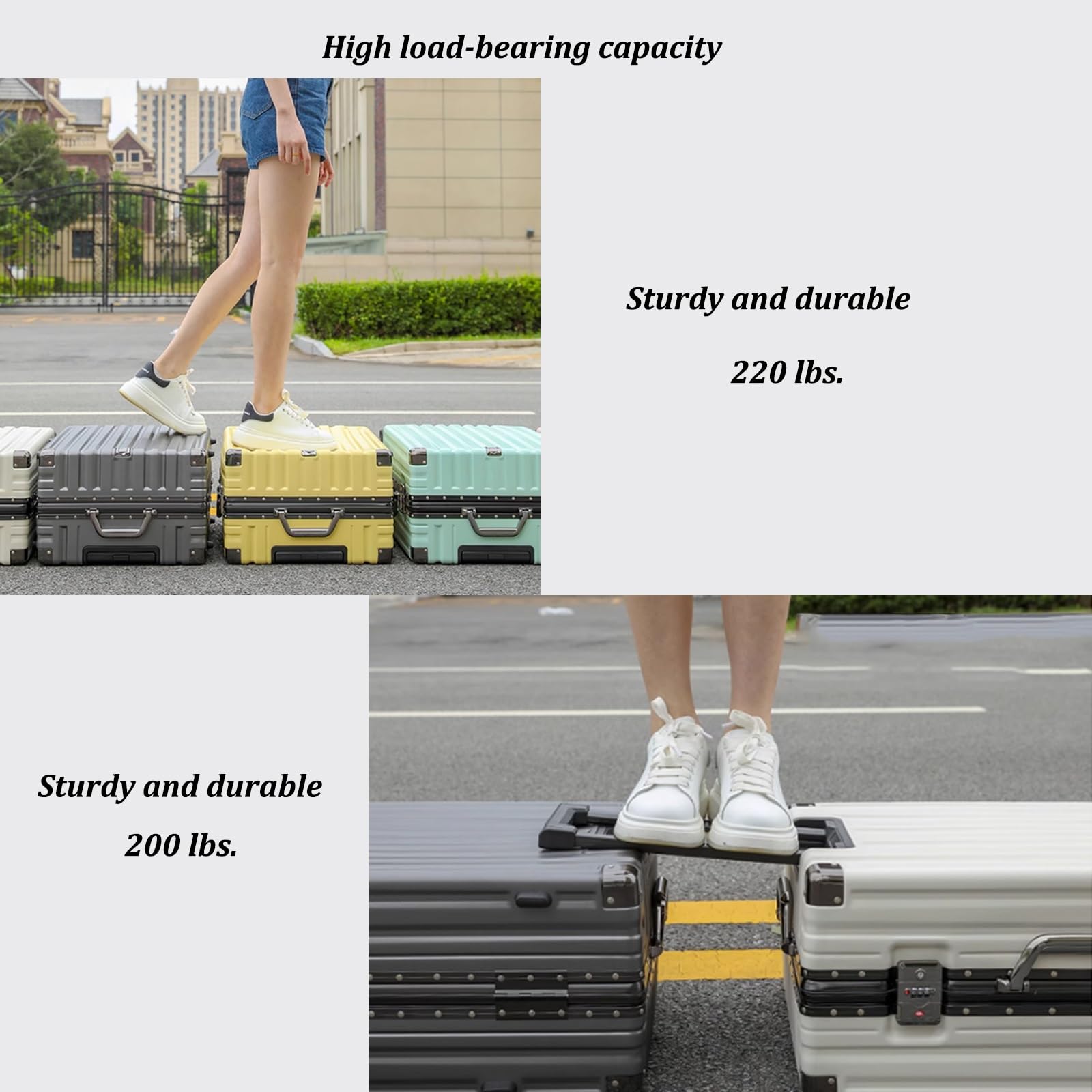 Equipaje de Mano, Maleta Rígida con Gancho, Maleta Giratoria con Ruedas de Gran Capacidad, Impermeable y Duradera para Viajes(Silver,30")