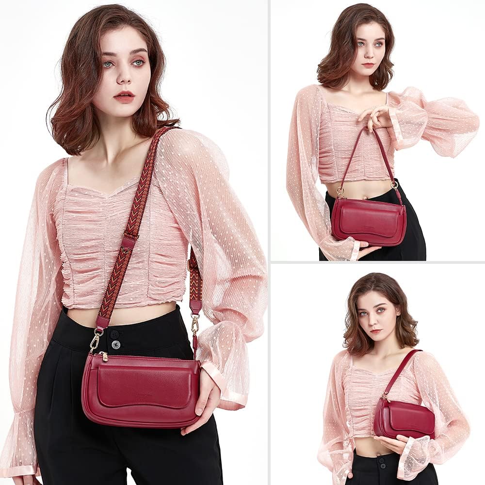 Peacocktion Small Shoulder Bag for Women Trendy Vegan Leather Crossbody Purses Handbags