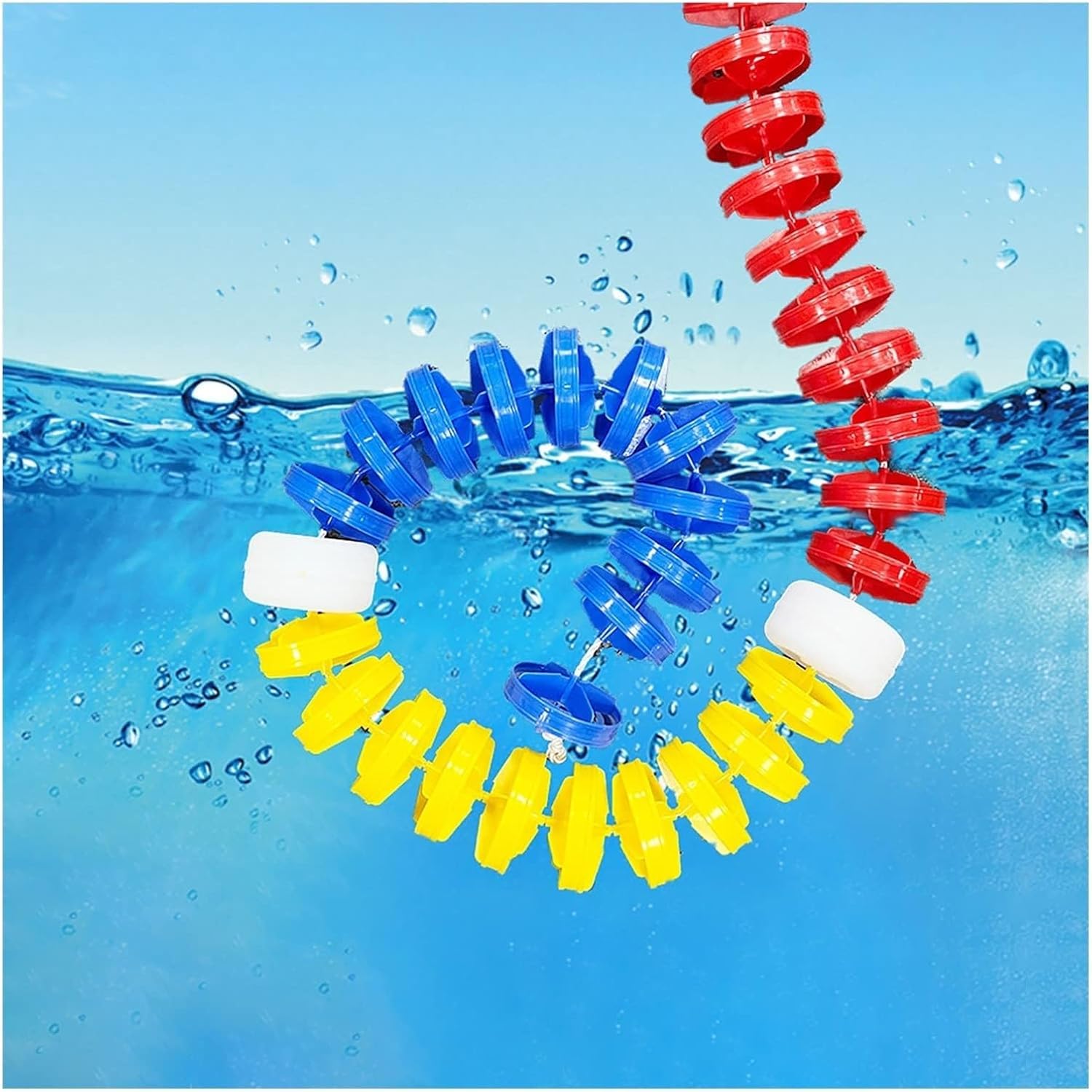 JKJZSALJ Pool Safety Hook Pool Safety Buoy Line, Pool Divider Rope With Hooks, Brightly Colored Pool Safety Marker Rope, Pool Safety Buoy Line For Waterways And Beaches