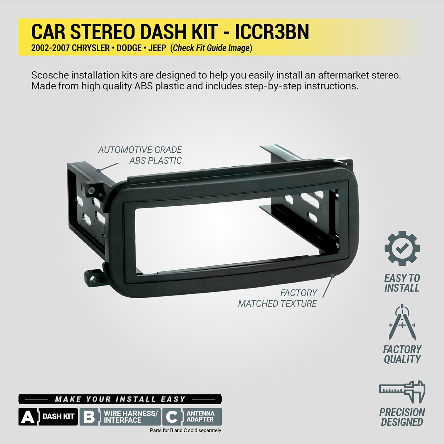 Scosche ICCR3BN Dash Kit features