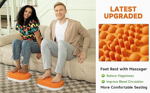 Miniatura 8 de Reposapiés para debajo del escritorio en el trabajo, taburete de pies para oficina en casa, masajeador de pies otomano para aliviar la fascitis