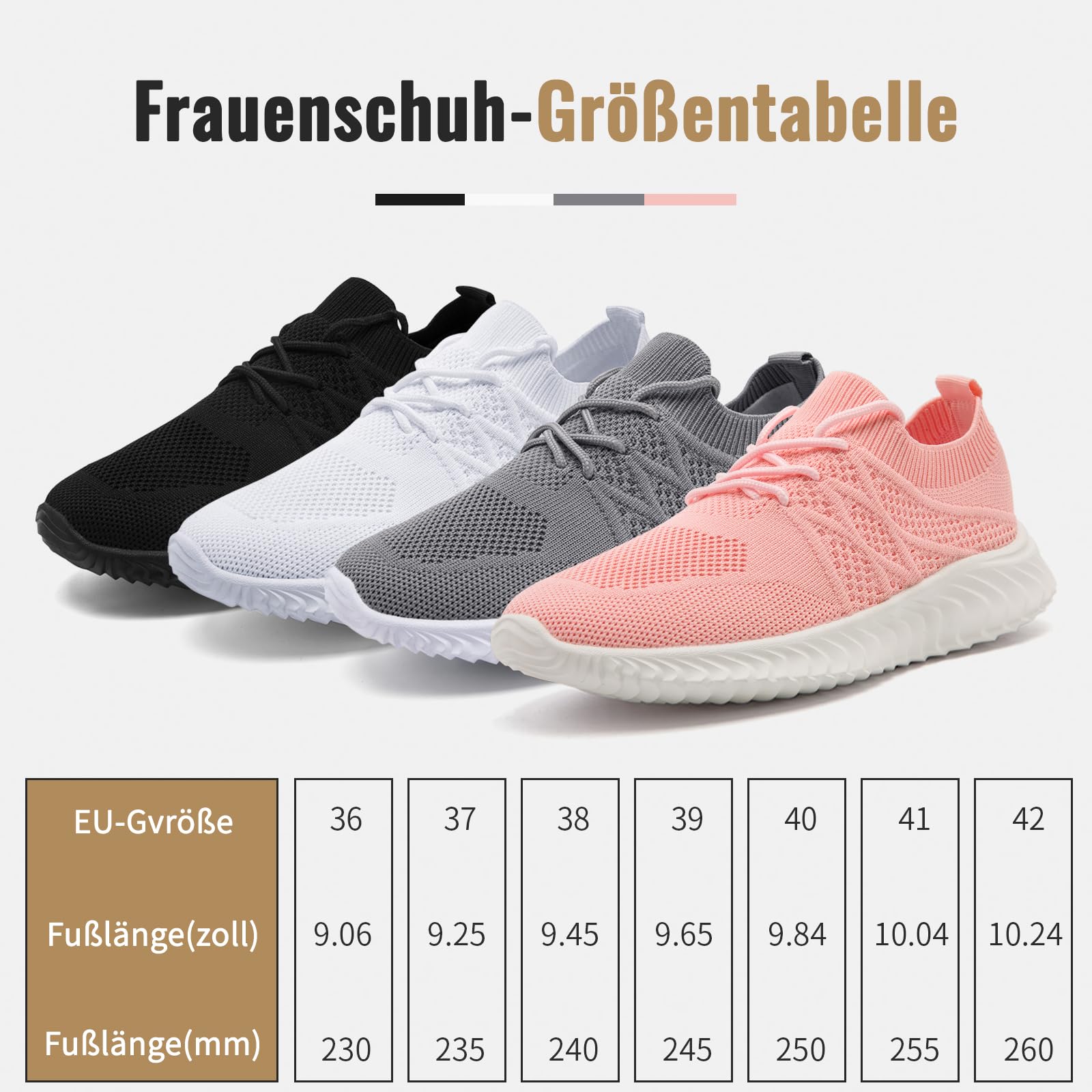 Chaussures Femme été Running Confort Basket Femme Légères Chaussures de Sport Fitness Course Intérieur & Extérieur