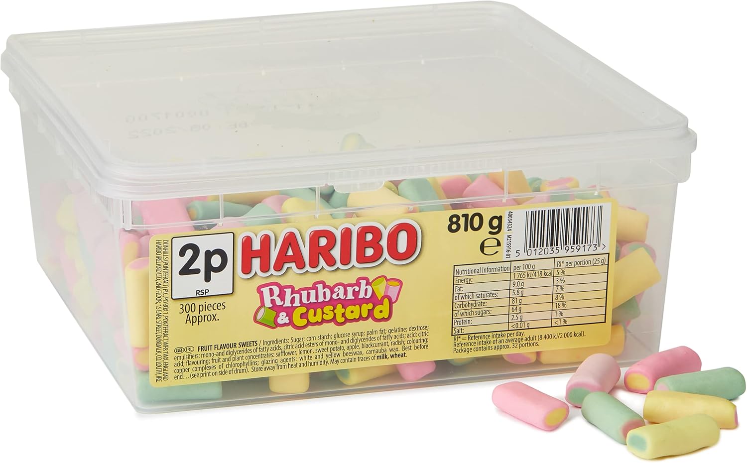 rubarb and custard sweets