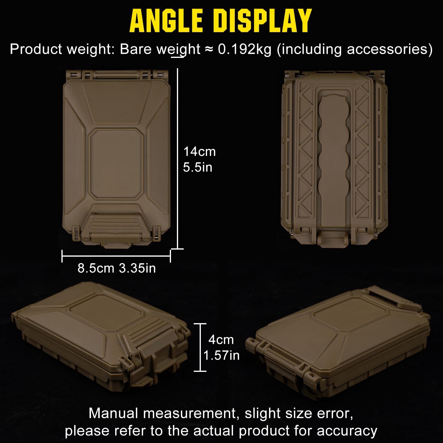 Zhongren Modular Molle Battery Storage Case Organizer Holder Box for Batteries Outdoor Survival Gear Tactical Hunting Vest Carry (Tan)