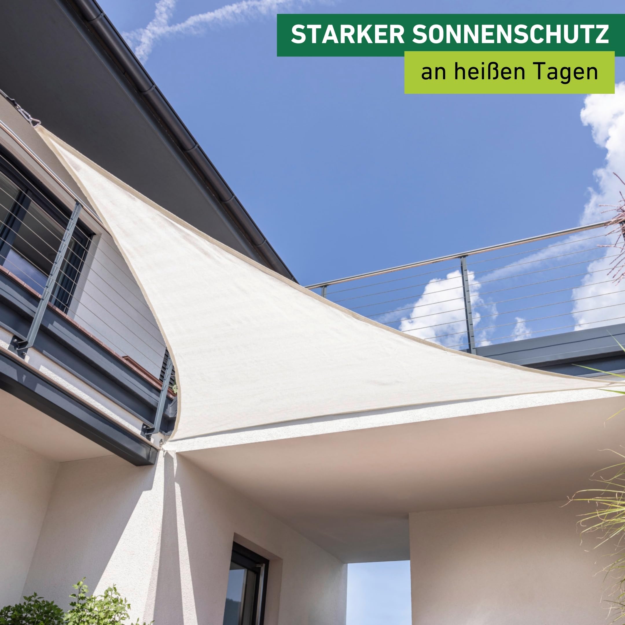 Windhager Sonnensegel CAPRI , Wei , dreieckig , HDPE-Gewebe , 4 x 4 x 4 m,  225 g/m , Sonnenschutz fr Terrasse, Balkon oder Pool , inkl.  Befestigungsseil , reifest, waschbar : Amazon.de: Baby