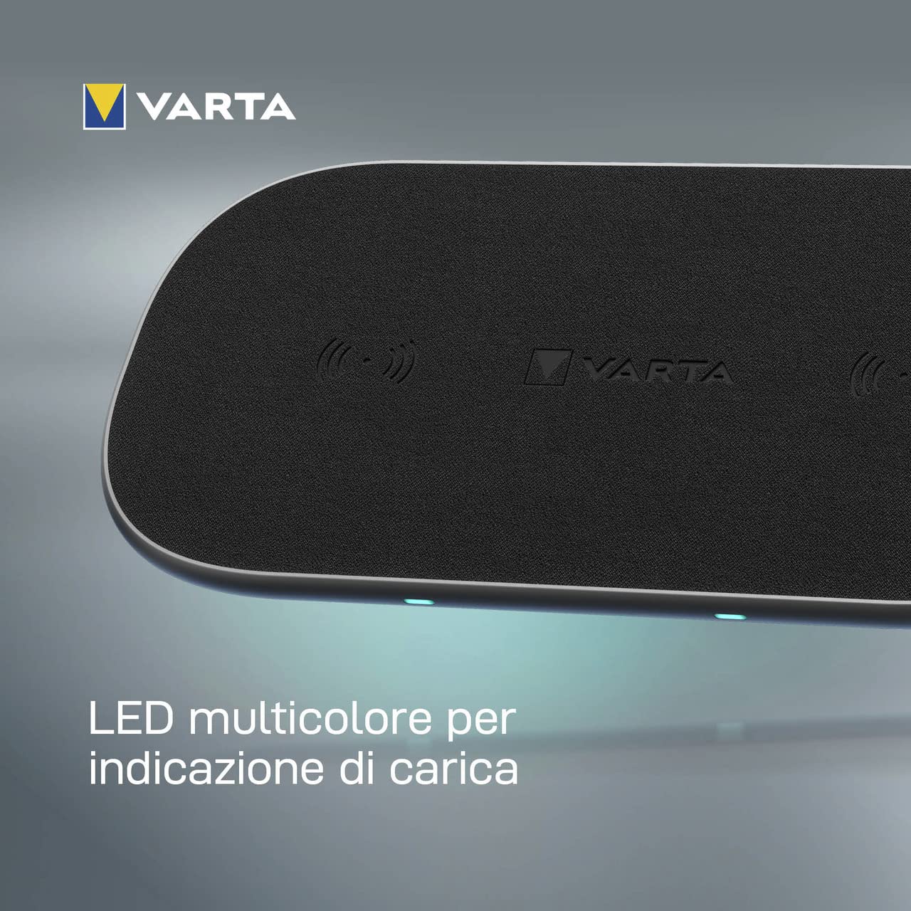 VARTA Caricatore wireless Multi 20 W, fino a 20 W, Qi kompatibel, Nero | ricarica wireless di 2 dispositivi insieme, anche con custodia, incl. USB C Cavo, ricarica pass-through