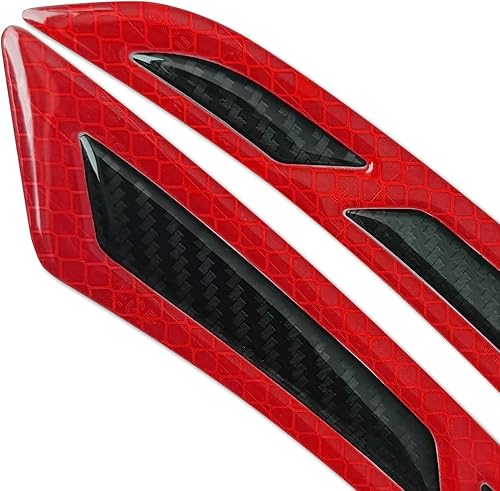 Miniatura 7 de 2 calcomanías reflectantes de seguridad para automóvil, fibra de carbono, advertencia de seguridad para cejas, tiras anticolisión, protección contra