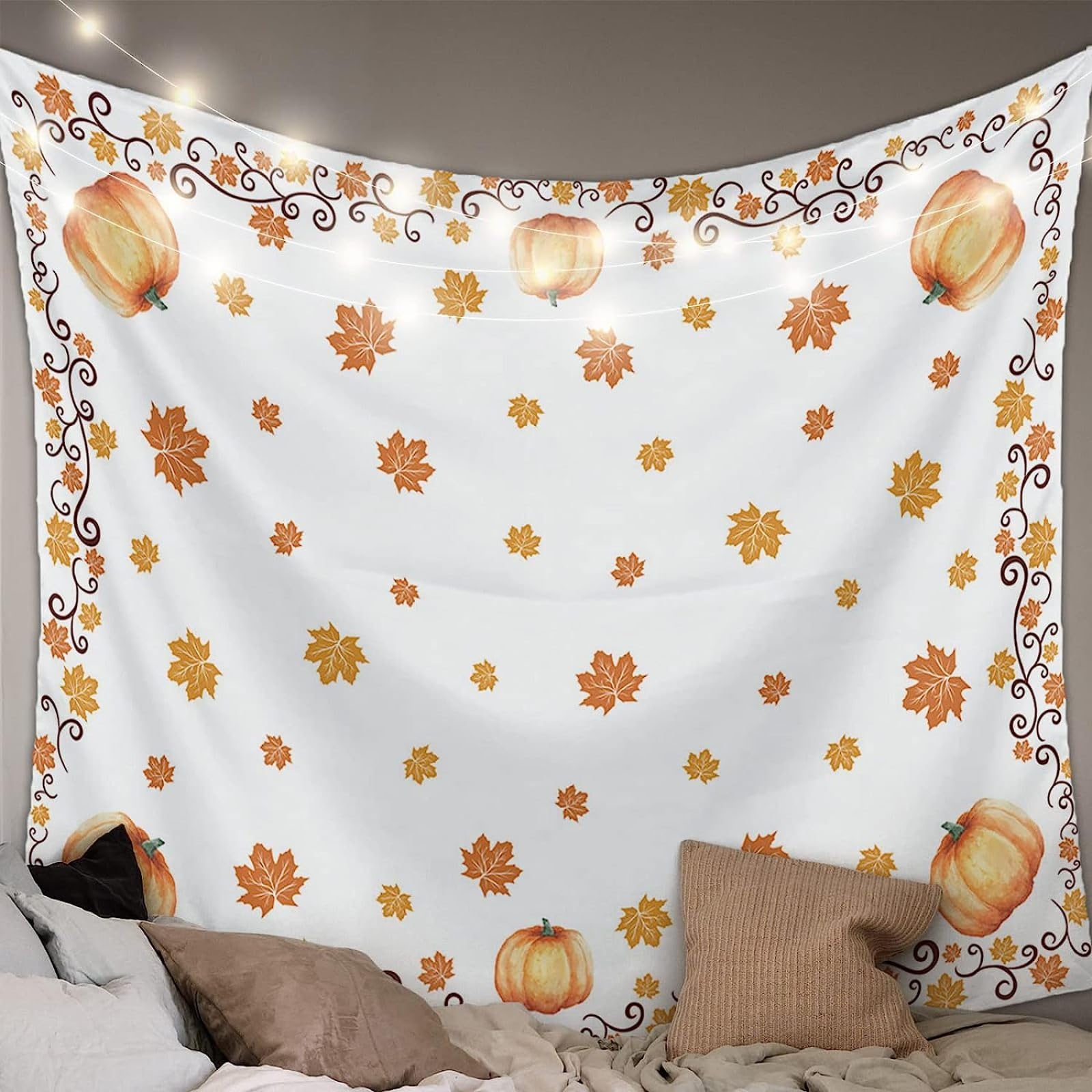 Générique Papier Peint Panoramique Halloween Chouette Citrouille, Papier Peint Personnalisée Orange, Fresque Murale Moderne Pour Salon Ou Chambre, Peinture Murale Décorative 250 X 175 Cm (L X H