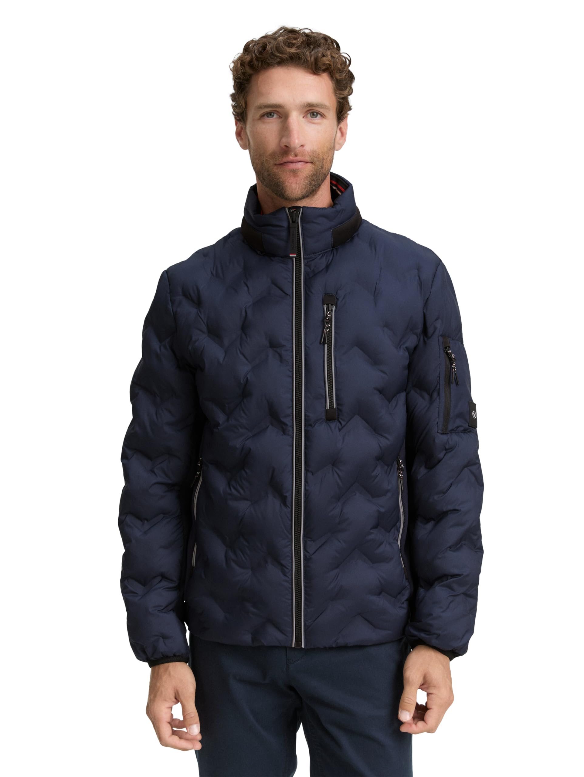 TOM TAILOR Herren 1048128 Hybrid Steppjacke mit verstaubarer Kapuze