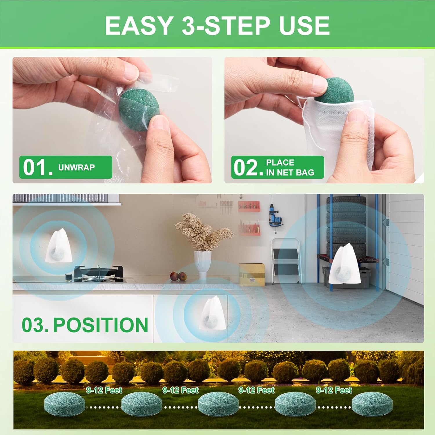 24PCS Mouse Rodent Repellent, Natural Mouse Repellent Peppermint Oil for Mice, Rats, Squirrels, Spiders and Pests, Keeps Pests Away Effectively from Garden & Home, Indoor & Outdoor Use
