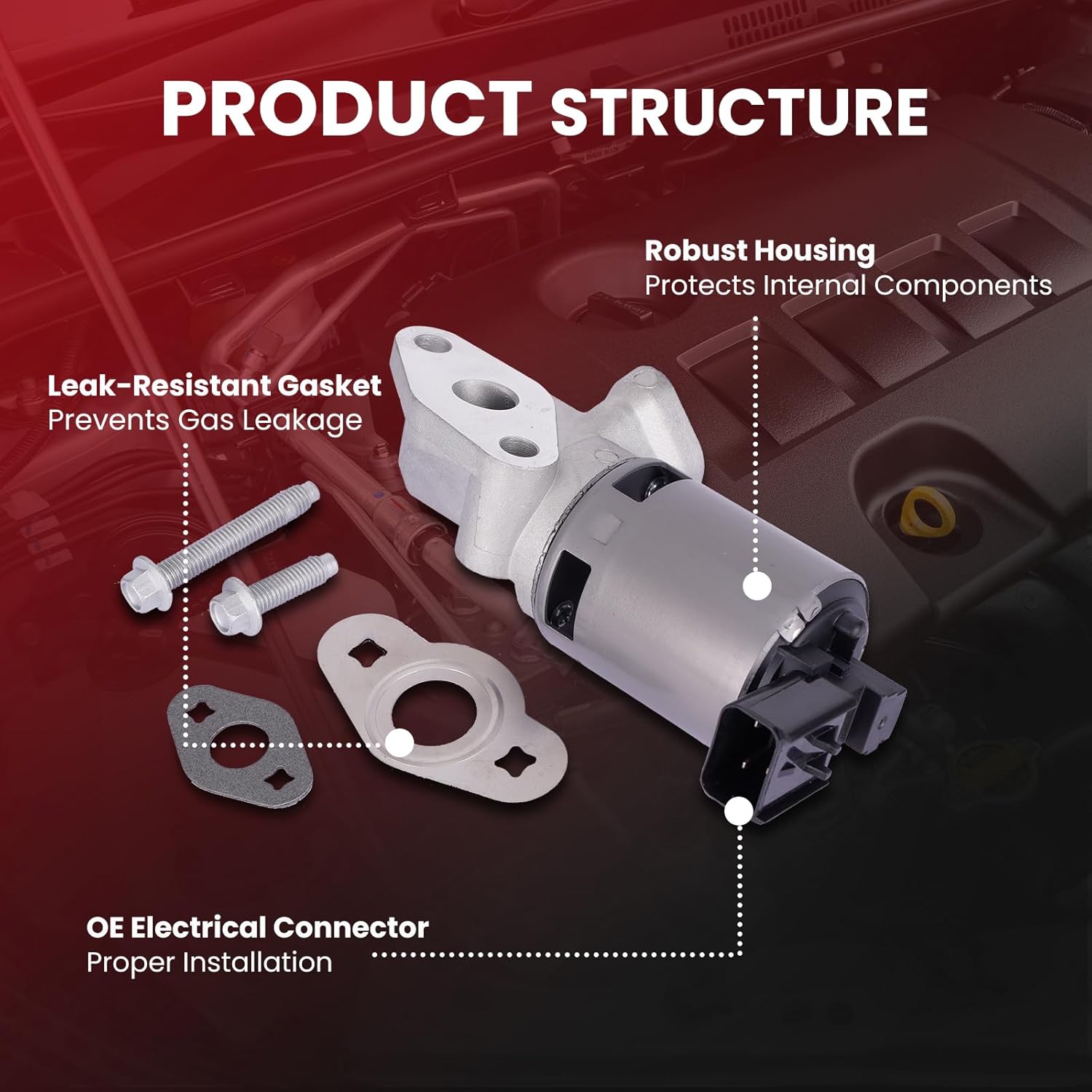 MOCA EGR Back Pressure Valve fits 2007-2008 for Chrysler Pacifica 3.8L, 2008-2010 Town & Country 3.3L 3.8L, 2008-2010 for Dodge Grand Caravan 3.3L 3.8L, 2007-2011 for Jeep Wrangler 3.8L