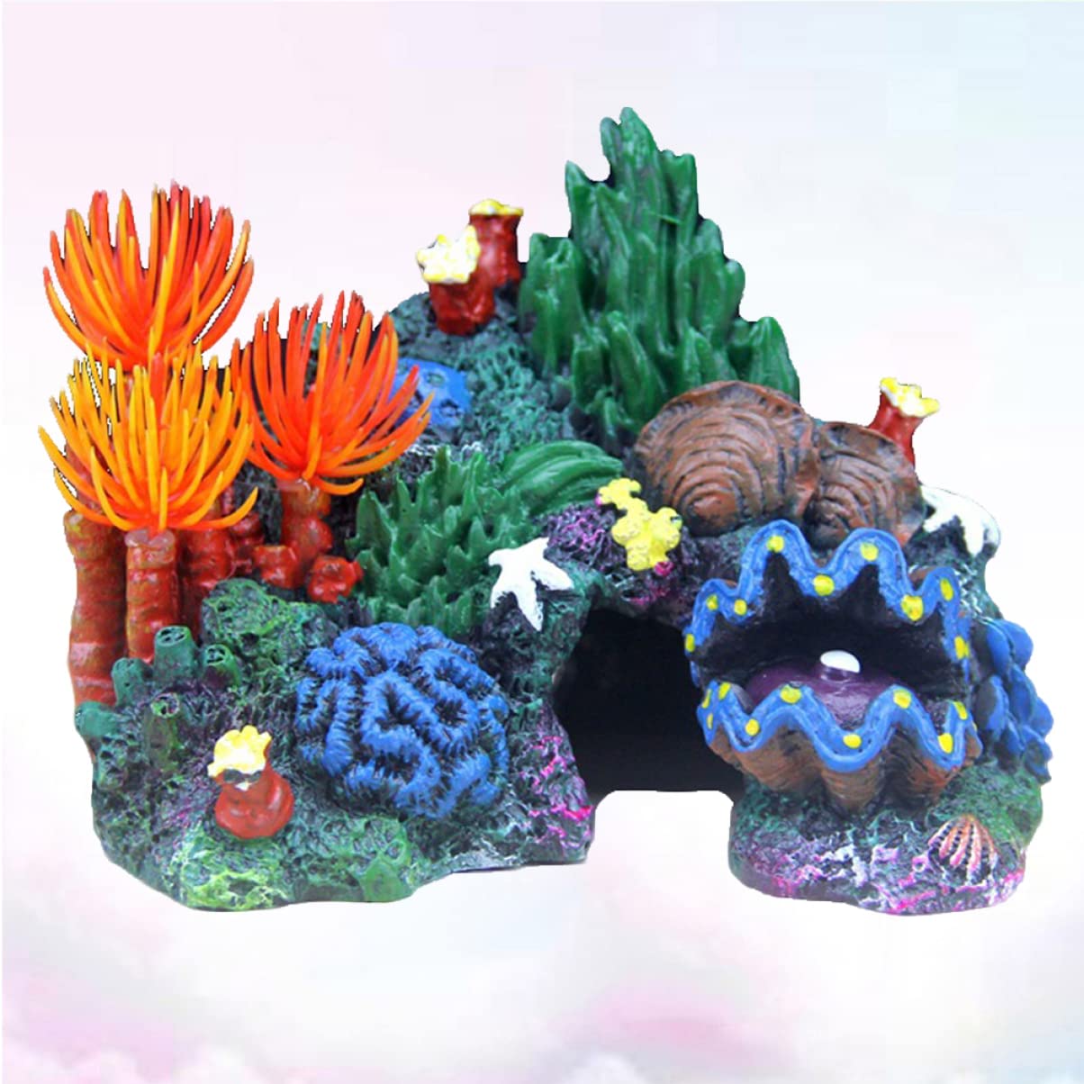YARNOW 3 Piezas Decoraciones Artificiales para Acuarios Adorno De Montaña Ornamento del Acuario Aire del Tanque De Peces Acuario De Naufragios Adorno De Pecera Grava para Peceras Green