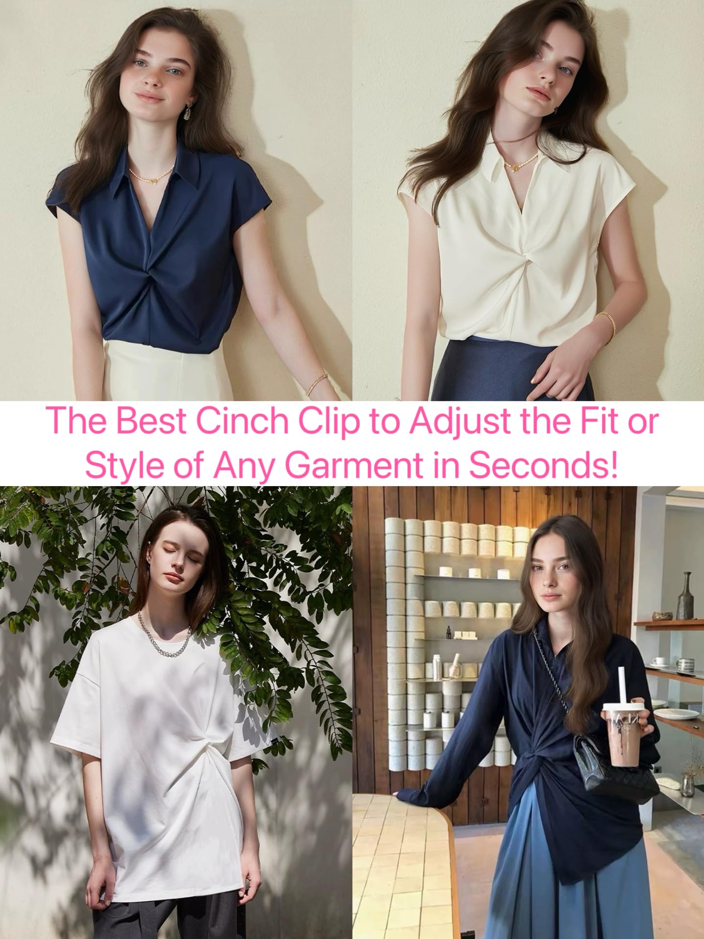 XINDGSHUN 6 Pack Women's Waist Tightening Clips - Invisible Dress Clips for Slimming Effect, Perfect for Dresses, T-Shirts, Shirts, Scarves, Shawls, and Sweaters